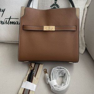 TORY BURCH SMALL LEE RADZIWILL PEBBLED DOUBLE BAG